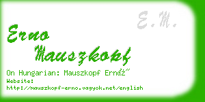 erno mauszkopf business card